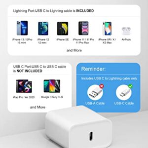 iPhone 14 13 12 11 Super Fast Charger【Apple MFi Certified】 cargador 20W Rapid USB C Wall Charger Block with 6FT Fast Charging Serial Cable Compatible with iPhone 14 Plus/Pro Max,Pro/Mini/iPad