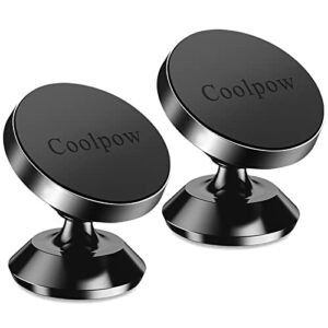 【2-pack】magnetic phone holder for car, [ super strong magnet ] [ with 4 metal plate ] iphone magnetic car mount for cell phone, [ 360° rotation ] universal dashboard car mount fits all smartphones