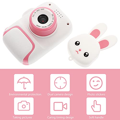 OSALADI Baby Toy Kids Cartoon Camera 1080P Toddler Video Children Digital Kids Cameras Cute Rabbit Anti- Drop Selfie Camera for Kids Birthday Gift Toddler Outdoor Toys