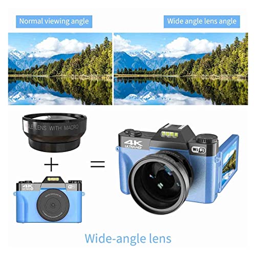 Camera 48MP Camera Digital WiFi 4K Vlogging Camera 16X Zoom Digital Camera Gift for Friends Family Restoring Ancient Ways Digital Camera (Size : Nocard, Color : B)