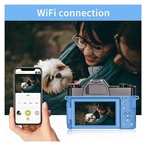 Camera 48MP Camera Digital WiFi 4K Vlogging Camera 16X Zoom Digital Camera Gift for Friends Family Restoring Ancient Ways Digital Camera (Size : Nocard, Color : B)