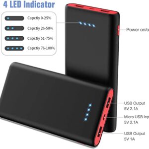 Portable Charger Power Bank 25800mAh, Ultra-High Capacity Fast Phone Charging with Newest Intelligent Controlling IC, 2 USB Port External Cell Phone Battery Pack Compatible with iPhone,Android etc