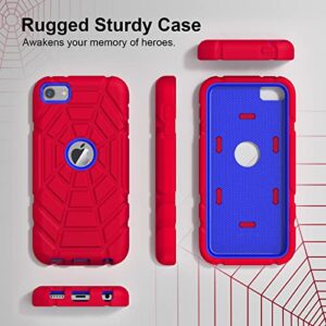 Grifobes for iPod Touch 7th Generation Case, iPod Touch 6th / 5th Generation Case, 3-in-1 Heavy Duty Shockproof Rugged Protective Cover for iPod Touch 7/6 / 5 Case for Kids Boys Children