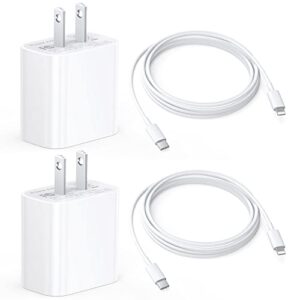 iphone 14 13 12 11 fast charger [apple mfi certified] high speed iphone wall charger 2-pack with 6.6ft usb c lightning cable compatible with iphone 13/13pro/12/12 pro/11/11pro/xs/max/xr/x/8 plus,ipad