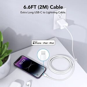 iPhone 14 13 12 11 Fast Charger [Apple MFi Certified] High Speed iPhone Wall Charger 2-Pack with 6.6FT USB C Lightning Cable Compatible with iPhone 13/13Pro/12/12 Pro/11/11Pro/XS/Max/XR/X/8 Plus,iPad