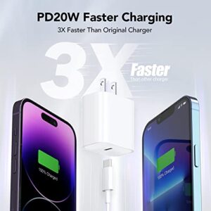 iPhone 14 13 12 11 Fast Charger [Apple MFi Certified] High Speed iPhone Wall Charger 2-Pack with 6.6FT USB C Lightning Cable Compatible with iPhone 13/13Pro/12/12 Pro/11/11Pro/XS/Max/XR/X/8 Plus,iPad