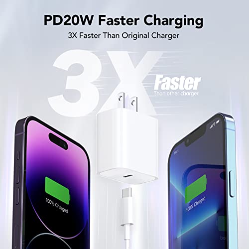 iPhone 14 13 12 11 Fast Charger [Apple MFi Certified] High Speed iPhone Wall Charger 2-Pack with 6.6FT USB C Lightning Cable Compatible with iPhone 13/13Pro/12/12 Pro/11/11Pro/XS/Max/XR/X/8 Plus,iPad