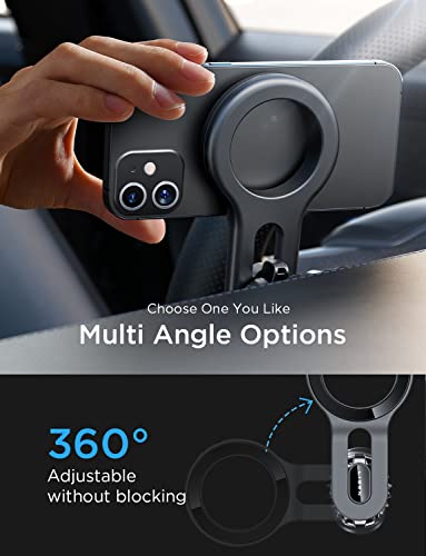 LISEN for MagSafe Car Mount [Powerful Magnets] Magnetic Phone Holder for Car [Easily Install] Hands Free iPhone Car Holder Mount Fit for iPhone 14 13 12 Pro Plus Max Mini MagSafe Cases
