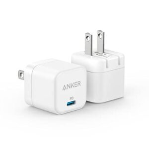 USB C Charger, Anker 2-Pack Fast Charger with Foldable Plug, PowerPort III 20W Cube Charger for iPhone 14/14 Plus/14 Pro/14 Pro Max/13, Galaxy, Pixel 4/3, iPad/iPad Mini, and More(Cable not Included)