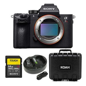 sony alpha a7r iii a full-frame mirrorless camera body bundle with 64gb sd card and accessory (4 items)