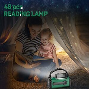 Emergency Hand Crank Weather Radio with 10000mAh Battery Backup, AM FM NOAA Weather Radio, Type-C Charge,Solar Charging,SOS, 3 Modes LED Torch，Reading Lamp, Compass for Outdoor Survival
