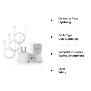 3-Pack iPhone Charger,【Apple MFi Certified】 Lightning Cable Data Sync Charging Cords with USB Wall Charger Travel PlugAdapter Compatible iPhone 14Pro Max/13 Pro Max/12 Pro/11 Pro/XS Max/XR/X/8/7/SE