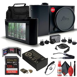 leica tl2 mirrorless digital camera body – black (18187) with 128gb extreme pro sd card + padded camera bag + memory card wallet & reader + neck strap + lens cap keeper + cleaning kit