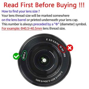 40.5mm Snap-on Lens Cap Cover with Keeper for Sony E-Mount 16-50mm F3.5-5.6 Lens for Sony Alpha a6600 a6500 a6400 a6300 a6100 a6000 a5100 a5000 Camera, ULBTER Lens Cap & Lens Cover Leash -2 Pack