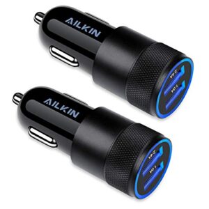 car charger, [2pack/3.4a] fast charge dual port usb cargador carro lighter adapter for iphone 14 13 12 11 pro max x xr xs 8 plus 6s, ipad, samsung galaxy s22 s21 s10 plus s7 j7 s10e s9 note 8, lg, gps