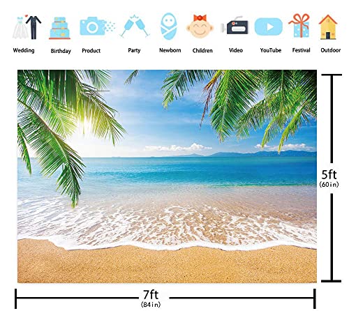 GYA 7x5ft Tropical Beach Background Photo Props for Studio,Wedding,Party Photography Backdrops Vinyl