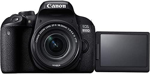 Canon EOS Rebel 800D / T7i DSLR Camera with 18-55 4-5.6 is STM Lens 1895C002 + 64GB Memory Card + Case + Card Reader + Flex Tripod + Hand Strap + Cap Keeper + Memory Wallet (Renewed)