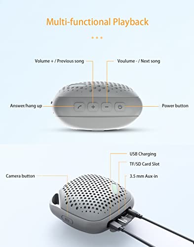 LEZII Shower Speaker, IPX5 Waterproof Bluetooth Speaker, Portable Mini Wireless Speaker with Loud Stereo Sound, 12H Playtime, Built in Mic, Lanyard, TWS, for Home, Party, Travel, Pool, Beach, Outdoor