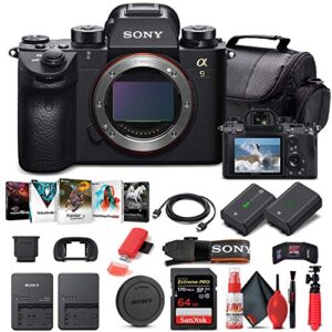 sony alpha a9 ii mirrorless digital camera (body only) (ilce9m2/b) + 64gb memory card + np-fz-100 battery + corel photo software + case + external charger + card reader + hdmi cable + more (renewed)