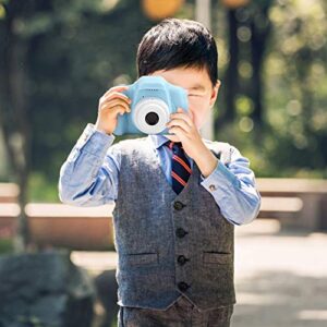 Liyeehao Kids Camera, Intelligence Portable One-Click Focusing Children Camera with Lanyard for Taking Photos for Boys Girls(Blue-General Purpose)