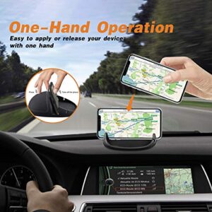 Loncaster Car Phone Holder, Car Phone Mount Silicone Car Pad Mat for Various Dashboards, Slip Free Desk Phone Stand Compatible with iPhone, Samsung, Android Smartphones, GPS Devices and More, Black