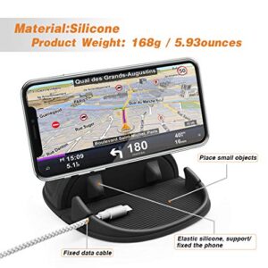 Loncaster Car Phone Holder, Car Phone Mount Silicone Car Pad Mat for Various Dashboards, Slip Free Desk Phone Stand Compatible with iPhone, Samsung, Android Smartphones, GPS Devices and More, Black