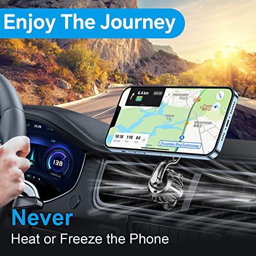 【 2 - PACK 】 Magnetic Phone Mount for Car Vent,【Upgraded Clip】 Car Magnetic Phone Holder, 【Strong Magnet 】【 360° Rotation 】 Magnetic Air Vent Phone Holder for car Fits iPhone Samsung, etc Cell Phone