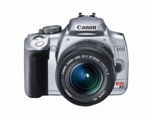 canon rebel xti dslr camera with ef-s 18-55mm f/3.5-5.6 lens (silver) (old model)
