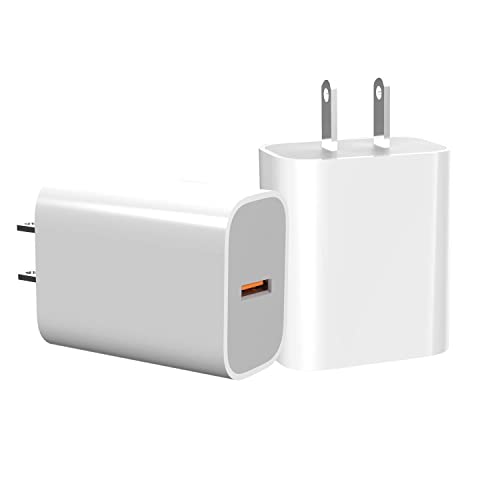 2 Pack iPhone Fast Charger 3.0-18W USB-A Wall Charger -Quick Charger Head - Charging Block for iPhone 14/13/13Pro/13 Pro max/iPhone 12/12 Pro max/11/11Pro Max/X/SE3 iPad Pro(2 Pack)