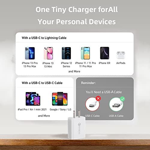 2 Pack iPhone Fast Charger 3.0-18W USB-A Wall Charger -Quick Charger Head - Charging Block for iPhone 14/13/13Pro/13 Pro max/iPhone 12/12 Pro max/11/11Pro Max/X/SE3 iPad Pro(2 Pack)