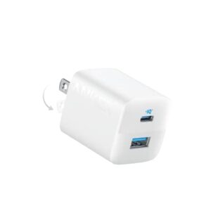 USB C Charger 33W, Anker 323 Charger, 2 Port Compact Charger with Foldable Plug for iPhone 14/14 Plus/14 Pro/14 Pro Max/13/12, Pixel, Galaxy, iPad/iPad Mini and More (Cable Not Included) - White