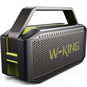 w-king portable bluetooth speakers, 60w ipx6 loud wireless outdoor waterproof speaker with subwoofer, 40h playtime, rich bass large powerful stereo speaker with power bank, v5.0, tf card, aux, nfc, eq