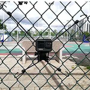 Action Camera Backstop Chain Link Fence Clip Mount Compatible with GoPro Hero 11,10,9,8,7,6,5,4,3,3+,max,Session,Fusion and DJI OSMO AKASO,Suitable for Recording Baseball Softball Tennis