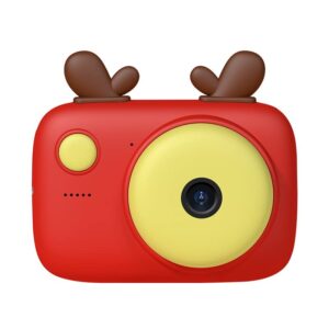 kids cartoon camera,1080p instant camera hd creative digital video cameras child selfie camera kids 40mp best birthday gift for 3-12 years old boys girls (red+ no tf card)