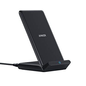 Anker 313 Wireless Charger (Stand), Qi-Certified for iPhone 14/14 Pro/14 Pro Max/13/13 Pro Max, 10W Fast-Charging Galaxy S20, S10 (No AC Adapter)