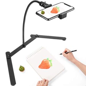 photo copy pico projector stand,chromlives overhead tripod video stand for phone,adjustable tabletop overhead phone mount,gooseneck mini tripod stand for teaching streaming baking crafting