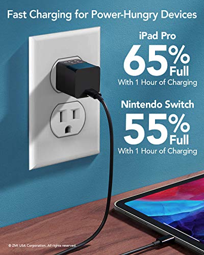 ZMI zPower Turbo Cube PPS 33W GaN Ultra Compact USB Type C (USB C) PD 3.0 Power Adapter Compatible w/iPhone iPad Android Requiring 30W/20W or Less Power, Non-Folding Fixed Prongs, Cable Not Included