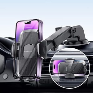 eyemay 2023 upgraded car phone holder mount – [ bumpy roads friendly ] phone mount for car dashboard windshield air vent 3 in 1, hand free mount for iphone 14 13 12 pro max samsung all cell phones