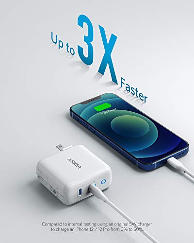 USB C Charger, Anker 40W 2-Port PIQ 3.0, PowerPort III Duo Type C Foldable Fast Charger, Power Delivery for iPhone 14/14 Plus/14 Pro/14 Pro Max/13, Galaxy, Pixel, iPad/iPad Mini, and More