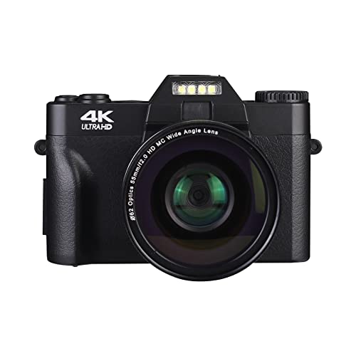 Camera Digital Cameras 4K HD 16X 48 Megapixels Micro Single Retro with WiFi Professional Digital Camera Vlog External Lens Video Camera Digital Camera (Size : Standard, Color : Wide Angle Mirror)