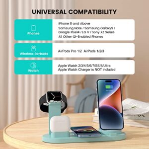 Magnetic Apple Wireless Charging Station 4 in 1 Charger Dock Compatible with iPhone 14/14 Plus/13/12/11/Pro/Pro Max/SE/X/XR/Xs Max, Apple Watch Ultra/8/7/6/SE/5/4/3/2 and Airpods1/2/3 AirPods Pro 1/2