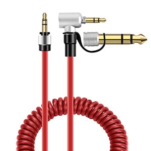 replacement red aux auxiliary pro and detox edition cable wire cord for monster solo beats studio headphones by dr dre solo studio solohd headphones cable