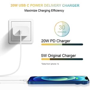 USB C Wall Charger【Apple MFi Certified】 2Pack iPhone 14 Charger Block 20W PD Power Adapter for iPhone 14/14 Pro/14 Pro Max/14 Plus/13 12 11 Pro Max/Mini/Xs Max/XR/X, iPad, Samsung Phone, Google Phone