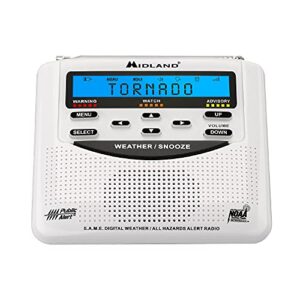midland – wr120b/wr120ez – noaa emergency weather alert radio – s.a.m.e. localized programming, trilingual display, 60+ emergency alerts, & alarm clock (wr120b – box packaging)