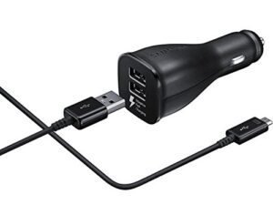 samsung ep-ln920bbegus fast charge dual-port usb car charger – retail packaging,black