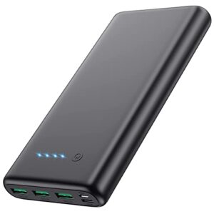 portable charger 36800mah, power bank with tri-outport & dual inport (2.1a usb-c input and micro usb input) external battery pack compatible with iphone 14/13/12/11,galaxy s22 tablet etc[2023 version]