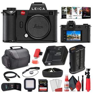 leica sl2 mirrorless digital camera (body only) (10854) + 64gb extreme pro card + corel photo software + led video light + card reader + case + cleaning set + hdmi cable and more – deluxe bundle