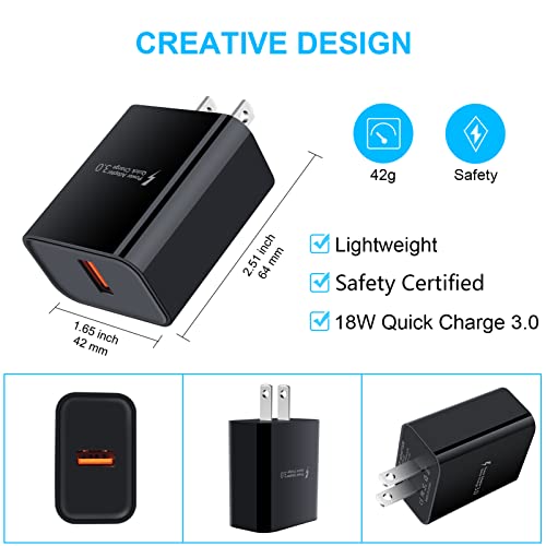 Adaptive Fast Charger Android Charger with 3ft USB Type C Cable Fast Charging for Samsung Galaxy A14 A13 5G A53 A52 A32 A12 A04S A03S S23 S22 S21 FE S20+ A11 A21 A10E Note 20 Ultra, Moto G Pure/Stylus