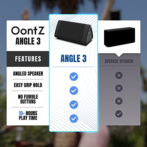 OontZ Upgraded Angle 3 Bluetooth Speaker | Portable Bluetooth Speakers | Powerful 10 Watt Output | 100 Foot Wireless Bluetooth Range | Extended Battery Life | Water Resistant (IPX5)