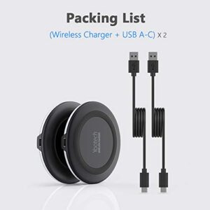 Yootech [2 Pack] Wireless Charger,10W Max Fast Wireless Charging Pad Compatible with iPhone 14/14 Plus/14 Pro/14 Pro Max/13/13 Mini/SE 2022/12/11/X,Samsung Galaxy S22/S21,AirPods Pro 2(No AC Adapter)